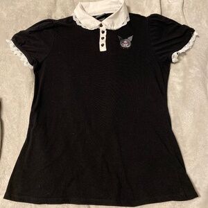 Super cute Kuromi by Sanrio T-shirt with lace collar  M